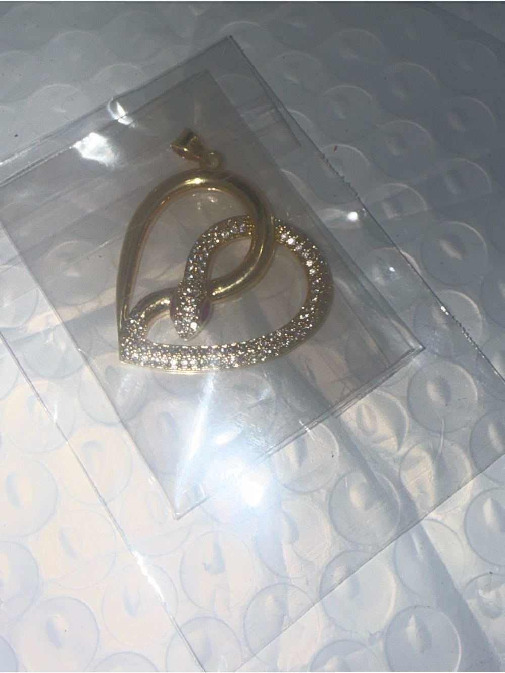 Gold Heart & Snake Pendant Necklace - Elegant Gold-Tone Women's Jewelry